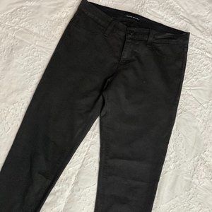 Flying Monkey Coated Denim Black Ankle Jeans